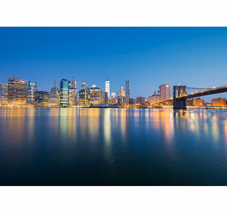 Papel mural new york puente de brooklyn y skyline - TenVinilo