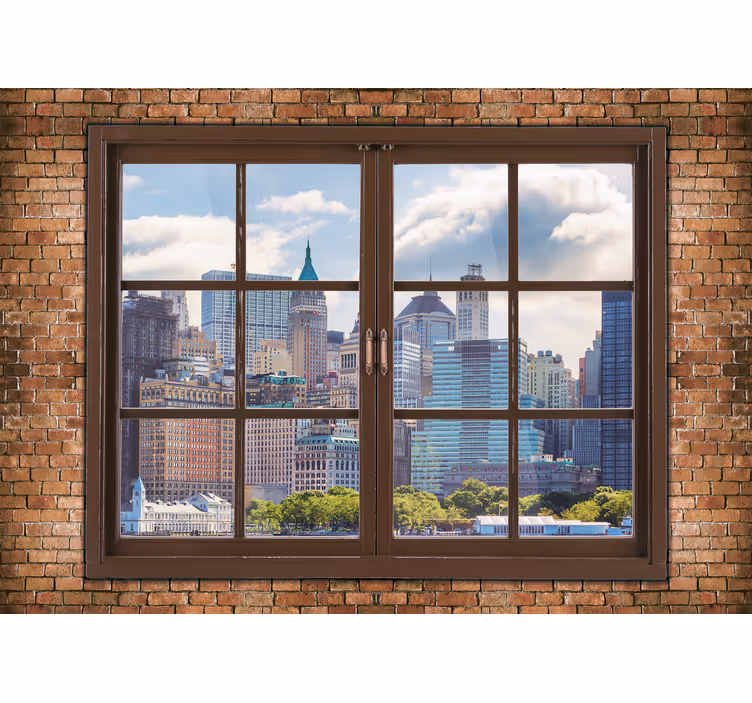 Papel mural new york vistas del horizonte manhattan - TenVinilo