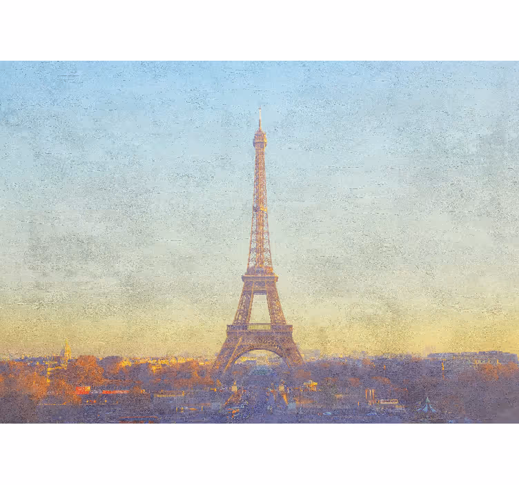 Papel mural parís torre eiffel al anochecer - TenVinilo