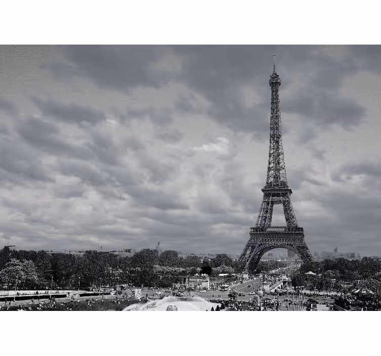Papel mural parís vistas de la torre eiffel - TenVinilo