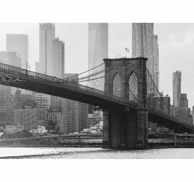 Papel mural ciudades silueta del puente de brooklyn - TenVinilo