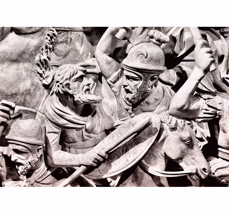 Mural de arte clásico escena de batalla antigua - TenVinilo