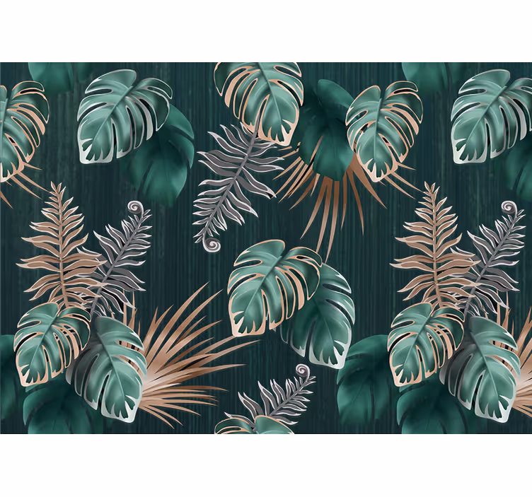 Papel mural naturaleza inspiraciones de hojas tropicales - TenVinilo