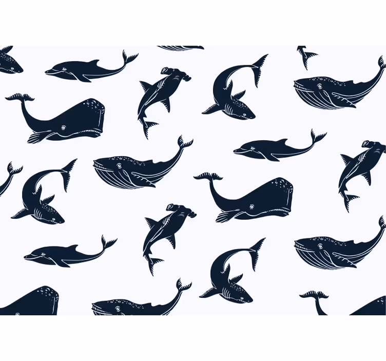 Mural de animales motivos de vida marina - TenVinilo