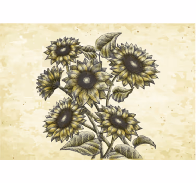 Papel mural flores composición floral de girasoles - TenVinilo