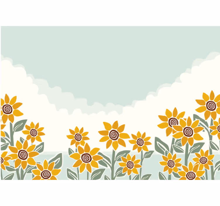 Papel mural flores jardín de girasoles - TenVinilo