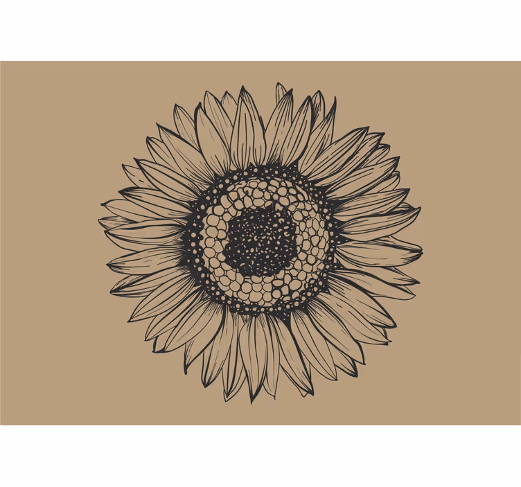 Papel mural flores diseño floral de girasoles - TenVinilo
