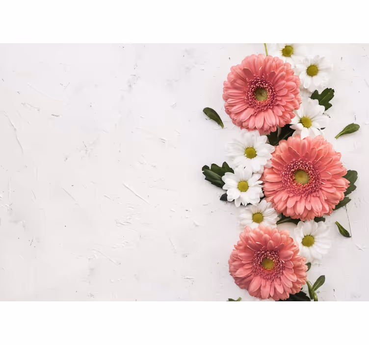 Papel mural flores arreglo floral en rosa - TenVinilo
