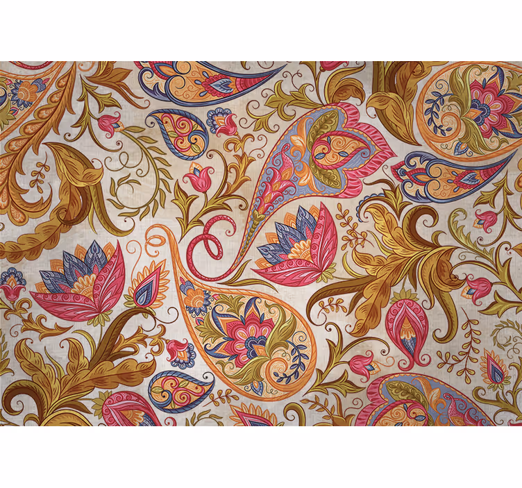 Papel mural flores patrones paisley florales - TenVinilo
