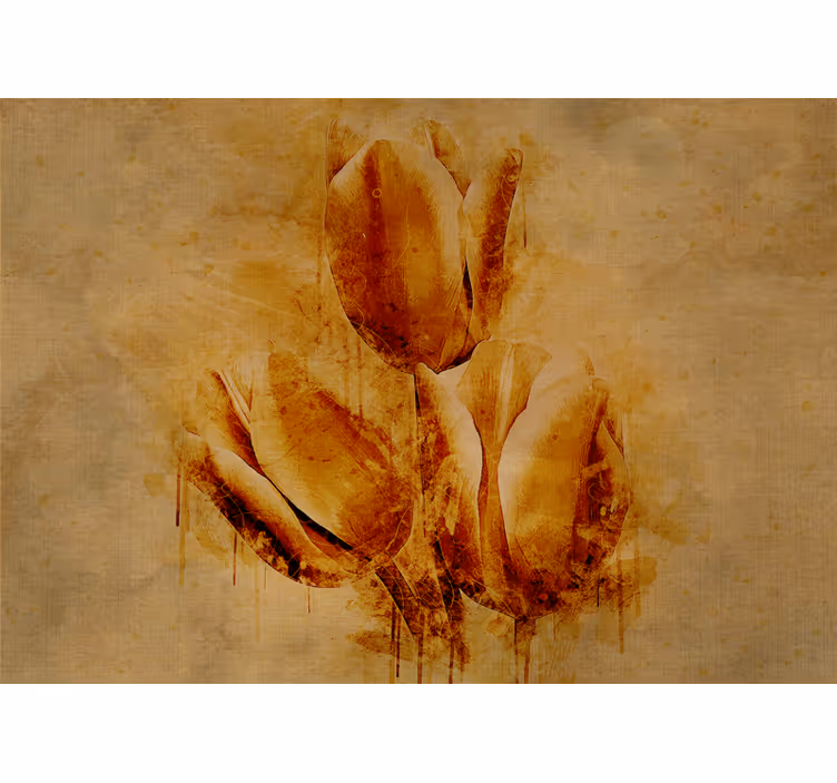 Papel mural flores arreglo elegante de tulipanes - TenVinilo