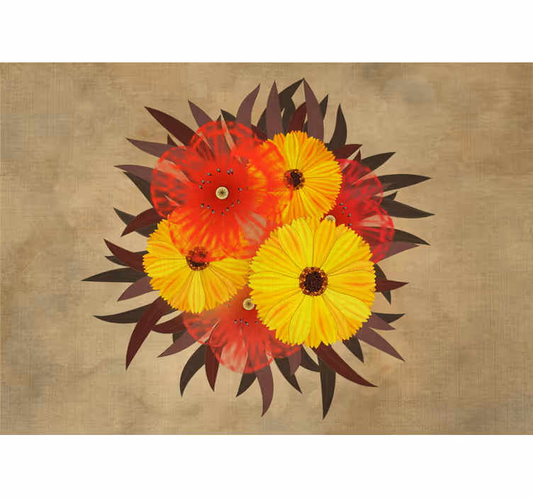 Papel mural flores arreglo de flores vivas - TenVinilo