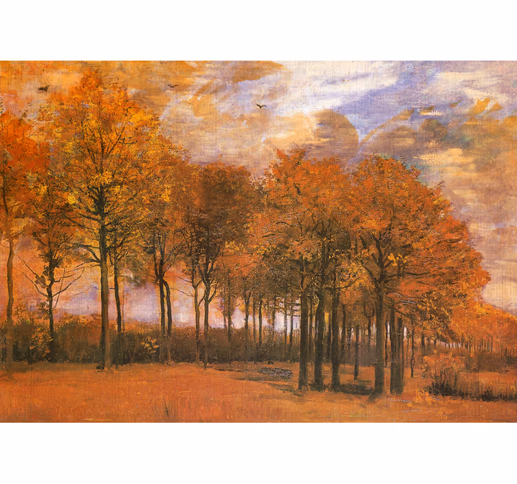 Papel mural paisajes paisaje de bosque en otoño - TenVinilo