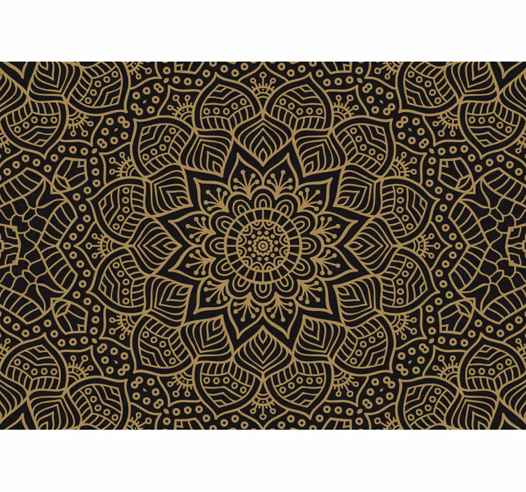 Papel mural mandala motivo botánico elaborado - TenVinilo