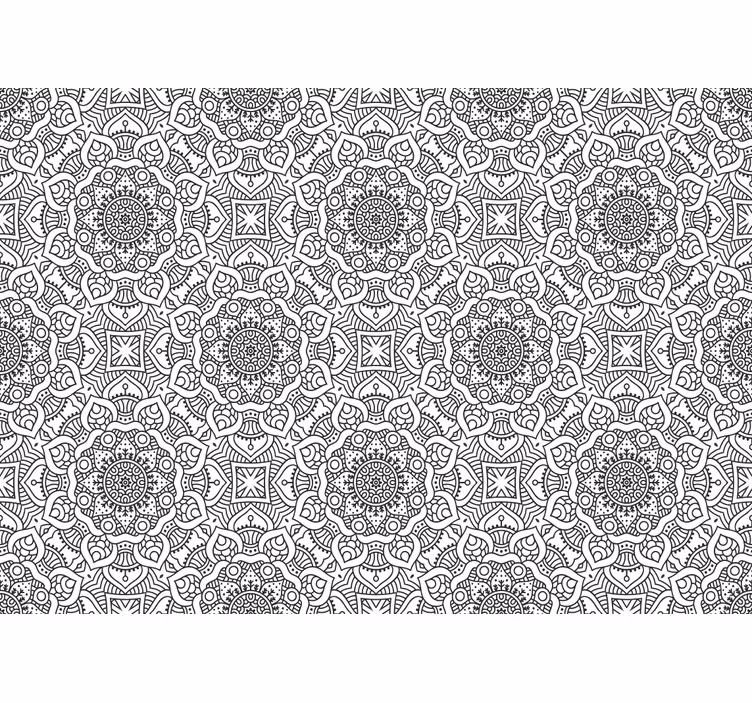 Papel mural mandala patrones geométricos intrincados - TenVinilo