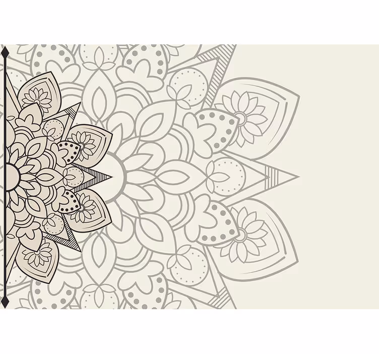 Papel mural mandala motivo floral elaborado - TenVinilo