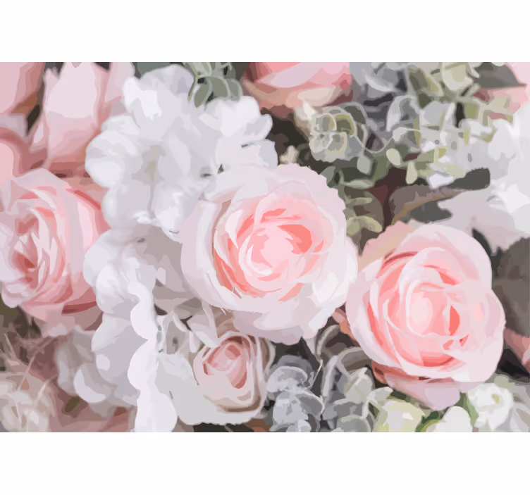 Papel mural flores rosas rosadas románticas - TenVinilo
