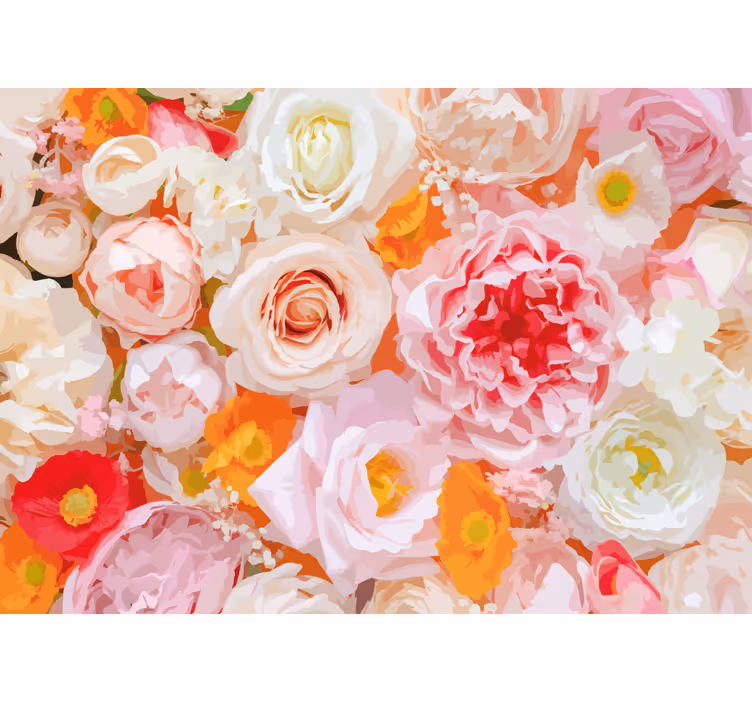 Papel mural flores arreglo floral delicado - TenVinilo