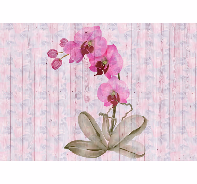 Papel mural flores orquídeas rosadas - TenVinilo