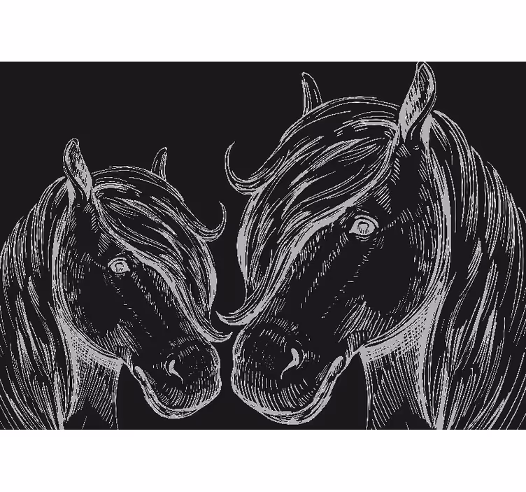 Mural de animales retratos de caballos elegantes - TenVinilo