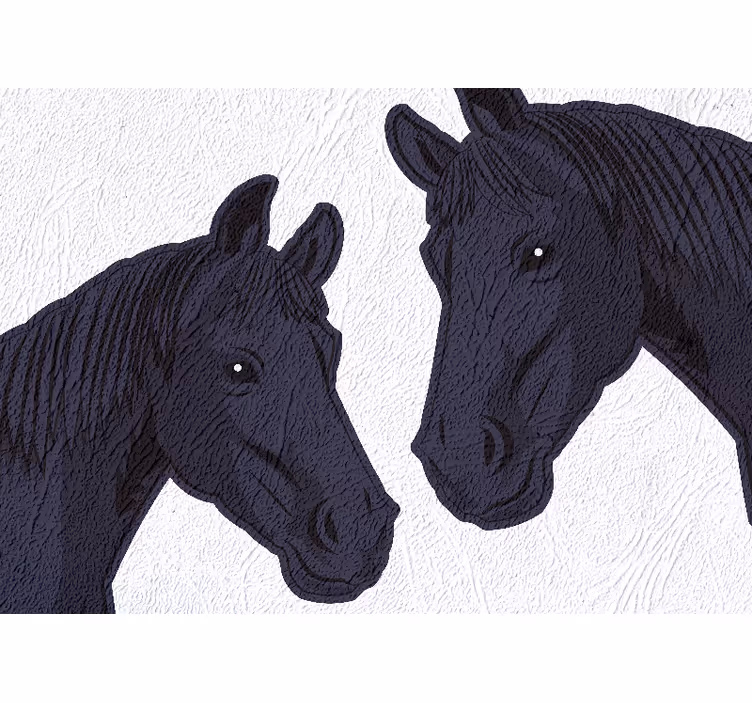 Mural de animales perfiles de caballos elegantes - TenVinilo