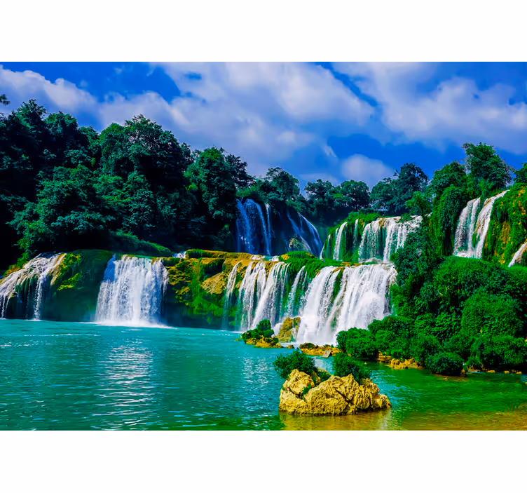 Fotomural de cascada Oasis verde - TenVinilo