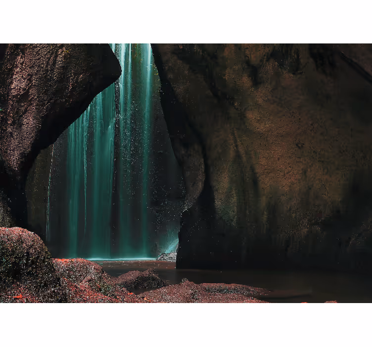Papel mural naturaleza escena de cascada tropical - TenVinilo