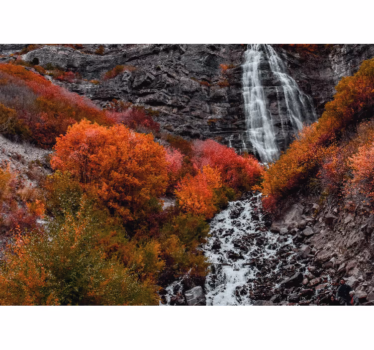 Fotomural cascada paisaje de otoño - TenVinilo