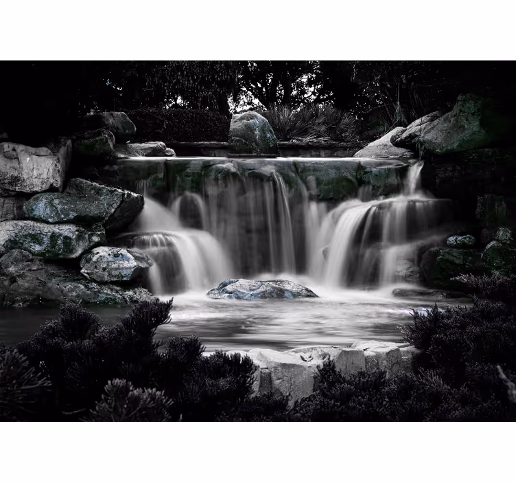 Fotomural cascada entorno de agua tranquila - TenVinilo