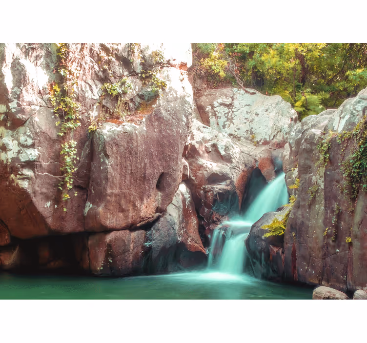 Papel mural naturaleza paisaje de cascada tranquila - TenVinilo