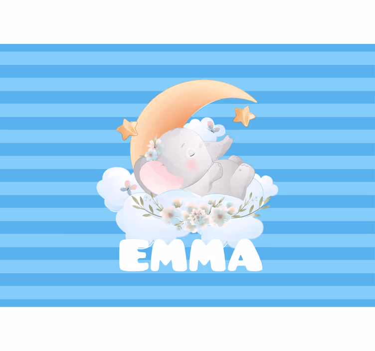 Papel mural infantil diseño de elefante durmiendo - TenVinilo
