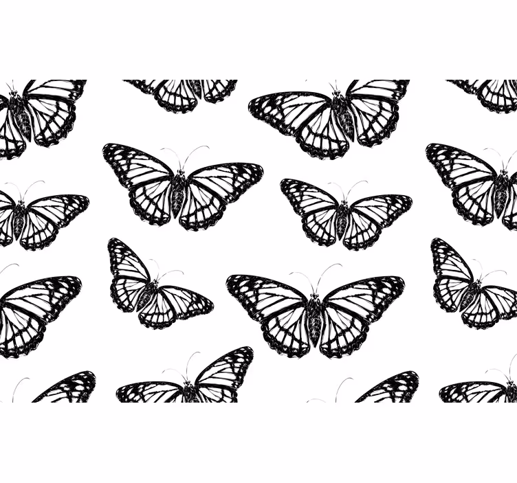 Mural de animales elegantes mariposas negras - TenVinilo