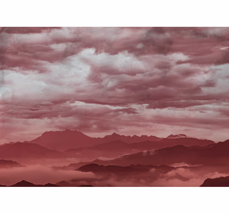 Papel mural montaña paisaje montañoso místico - TenVinilo