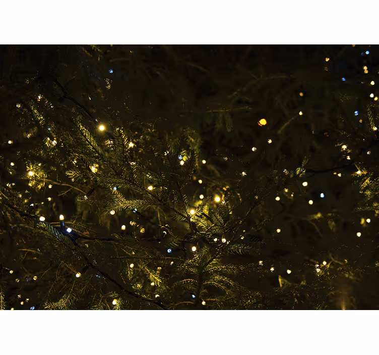 Papel mural navidad luces festivas de árbol - TenVinilo