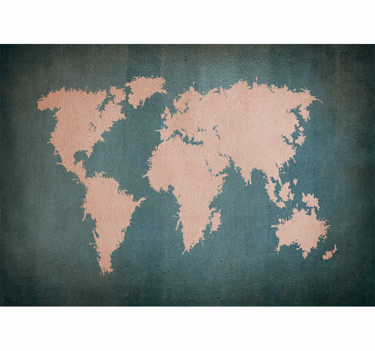 Papel mural mapamundi contorno global - TenVinilo