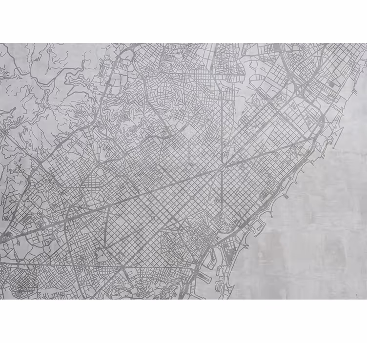 Papel mural ciudades mapa detallado - TenVinilo