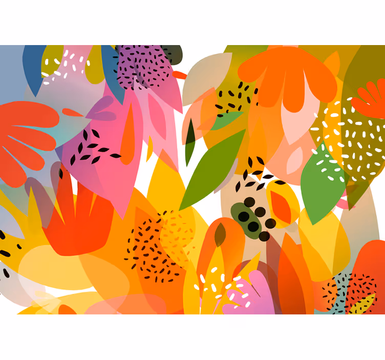 Papel mural flores collage floral colorido - TenVinilo