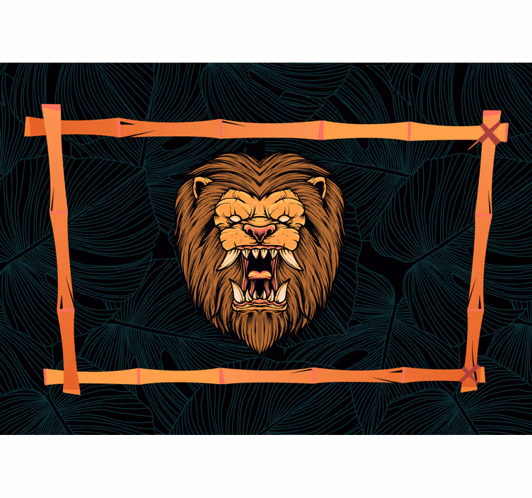 Papel mural leones majestuosa obra de arte - TenVinilo