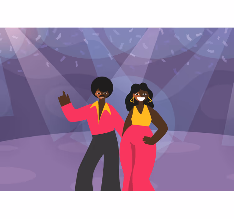 Fotomural retro Bailando 80 disco hombre - TenVinilo