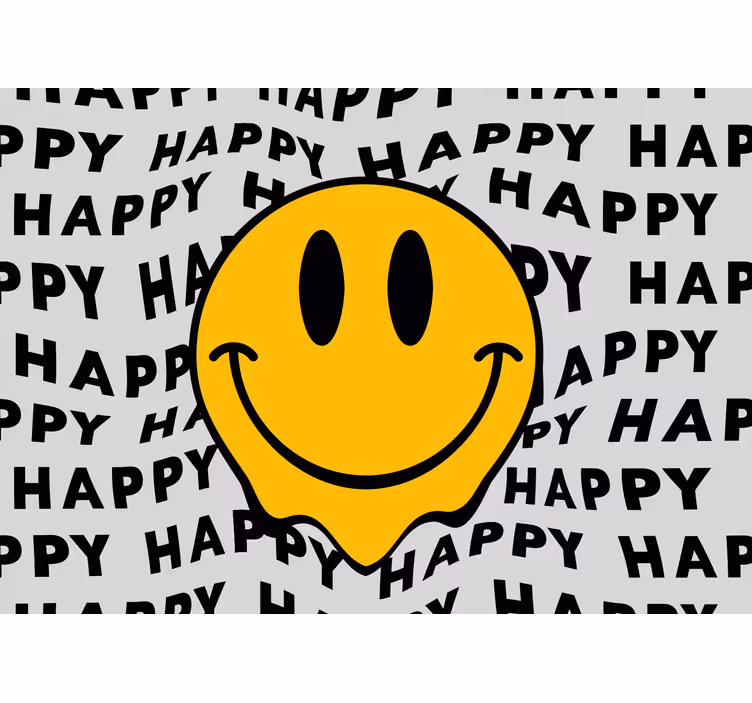 Papel mural frases mensaje de carita feliz - TenVinilo