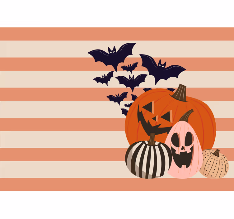 Fotomural Halloween Dibujos animados de miedo jack o lanterns - TenVinilo