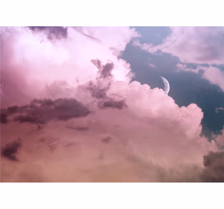 Papel mural cielo cielo nublado iluminado por la luna - TenVinilo