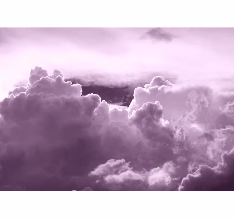 Papel mural cielo formación de nubes moradas - TenVinilo