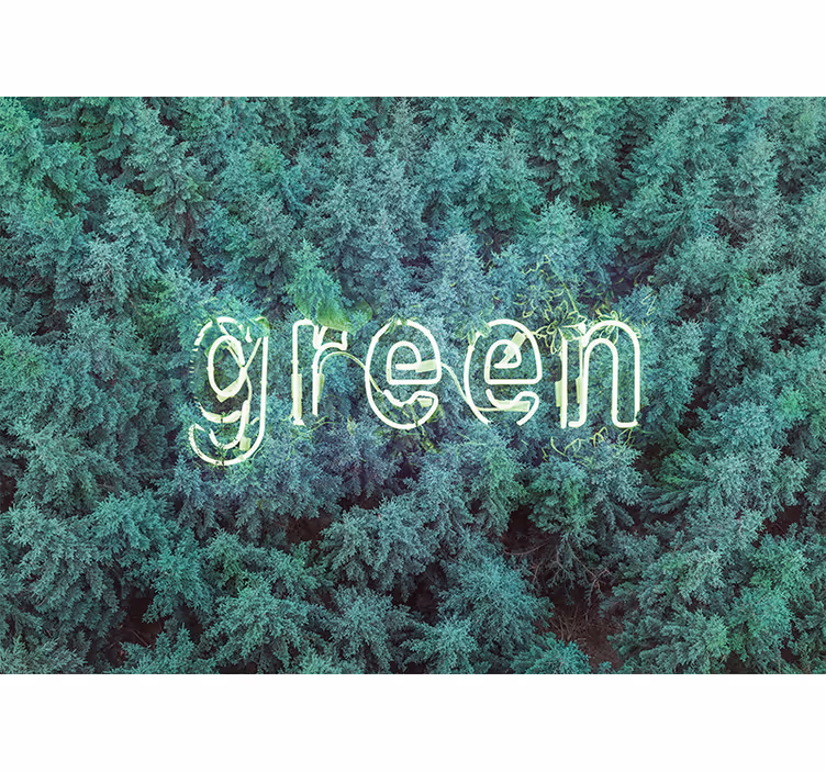 Papel mural naturaleza letra del bosque verde - TenVinilo
