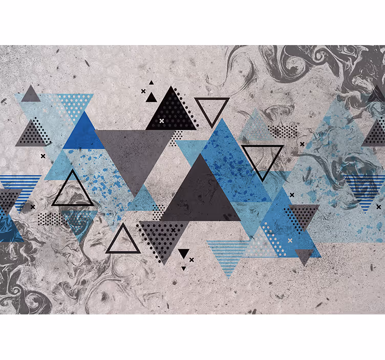 Mural abstracto composición geométrica - TenVinilo