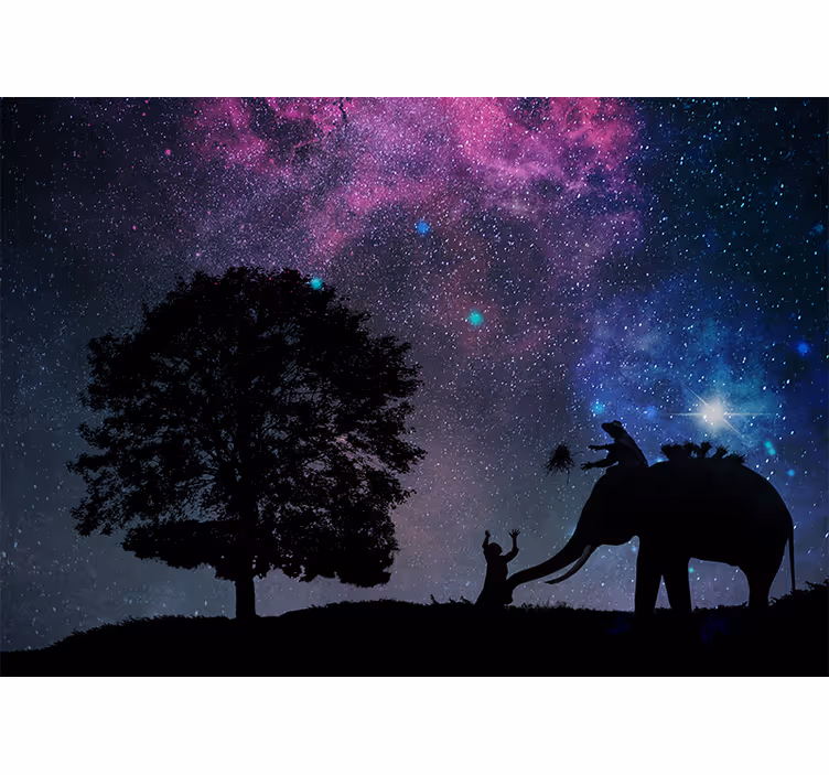 Papel mural frases aventura del elefante cósmico - TenVinilo