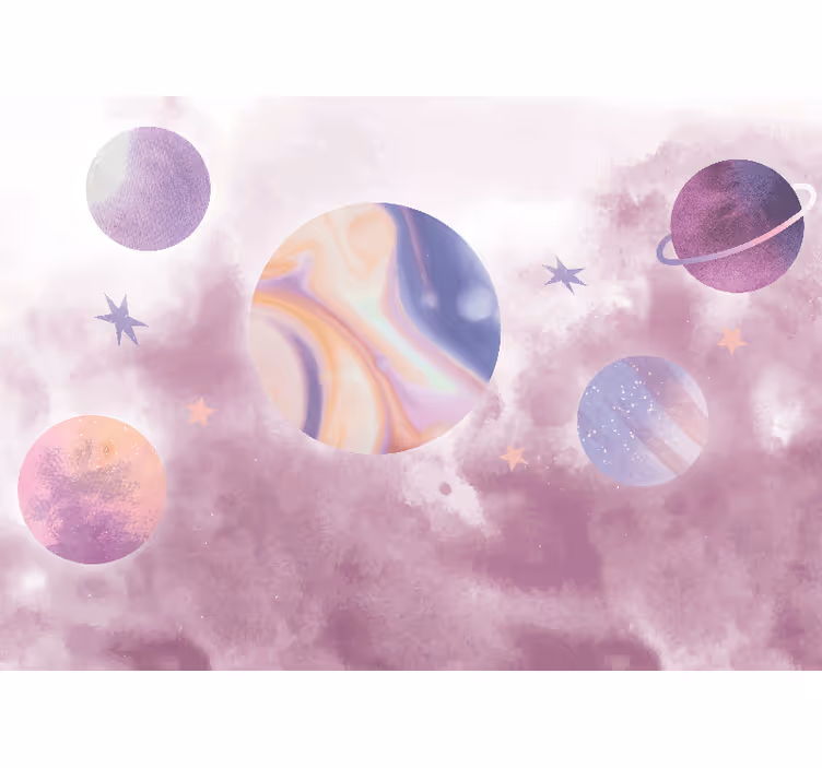 Papel mural espacio diseño planetario celestial - TenVinilo