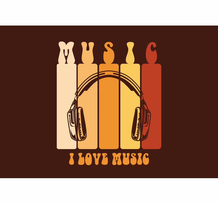 Papel mural música gráficos de auriculares - TenVinilo
