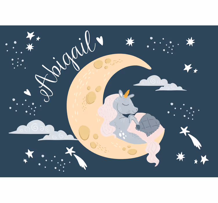Papel mural infantil unicornio soñador nocturno - TenVinilo