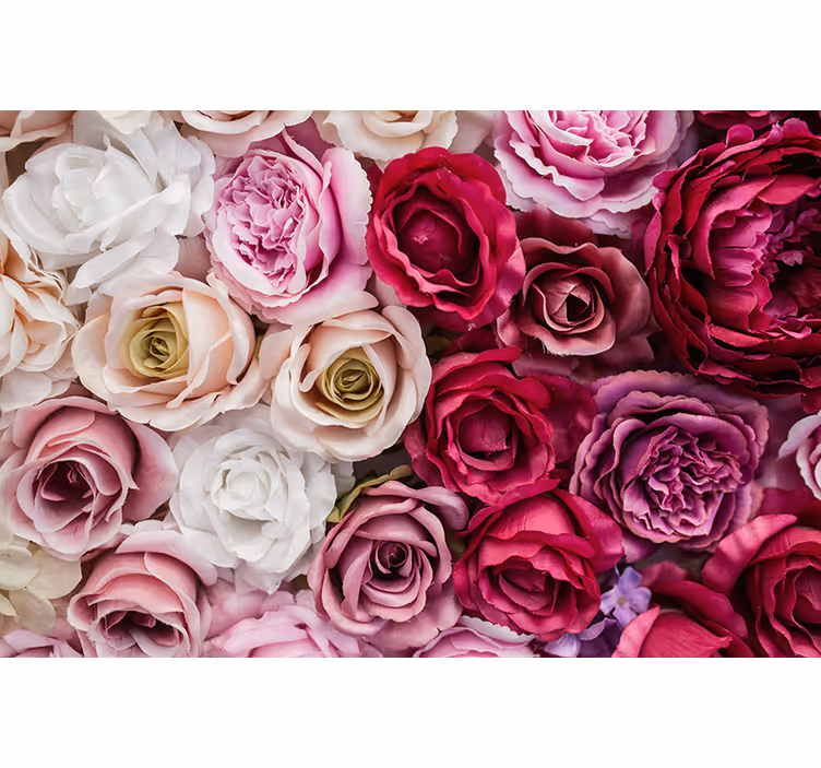 Papel mural flores colección rosa hermosa - TenVinilo