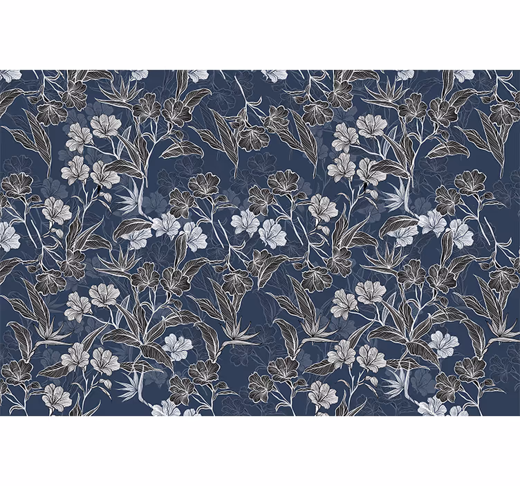 Papel mural flores patrón floral elegante - TenVinilo